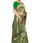 Rajwada Green & Golden Silk Blend Embellished Saree For Women