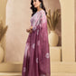 Rajwada Mauve And Light Pink Cotton Linen Zari Work Saree For Women