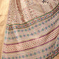 Rajwada Cream Silk Blend Printed Saree For Women