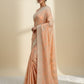 Rajwada Light Orange Organza Embroidered Solid Saree For Women
