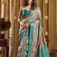 Rajwada Light Blue Silk Blend Printed Saree For Women