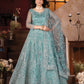 Rajwada Blue Net Embroidered Semi-Stitched lehenga For Women