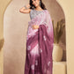 Rajwada Mauve And Light Pink Cotton Linen Zari Work Saree For Women