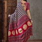 Rajwada Purple And Cream Silk Blend Printed Elegant Saree For Women
