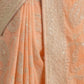 Rajwada Light Orange Organza Embroidered Solid Saree For Women