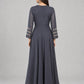 Grey Georgette Embroidered Dress