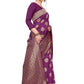 Rajwada Wine Silk Blend Embellished Saree For Women