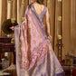 Rajwada Light Pink Silk Blend Printed Saree For Women