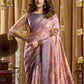 Rajwada Light Pink Silk Blend Printed Saree For Women