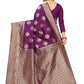 Rajwada Wine Silk Blend Embellished Saree For Women