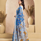 Rajwada Sky Blue Cotton Linen Zari Work Saree For Women