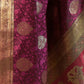 Rajwada Purple Silk Blend Woven Saree With Unstitched Blouse for Women