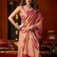 Rajwada Mauve Silk Blend Solid Saree For Women