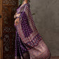 Rajwada Purple Silk Blend Printed Elegant Saree For Women