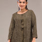 Rajwada Olive Poly Crepe Solid Semi Stitched Kurta Set For Women