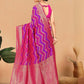 Rajwada Pink And Blue Woven Banarasi Silk Saree With Unstitched Blouse for Women