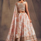 Rajwada White Organza Printed And Embriodered Semi-Stitched Lehenga For Women