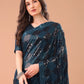 Rajwada Teal Georgette Sequin Elegant Saree For Women