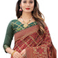 Rajwada Maroon Silk Blend Embellished Saree For Women
