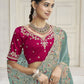 Rajwada Green Satin Embroidered Saree For Women