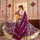 Rajwada Purple Cotton Blend Embroidered  Semi-Stitched Lehenga For Women