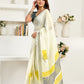 Rajwada White Cotton Linen Zari Work Saree For Women