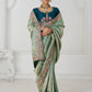 Rajwada Light Green Viscose Silk Embroidered Saree For Women