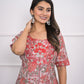 Rajwada Pink Chanderi Embroidered And Printed Stitched Kurta Set Without Dupatta For Women