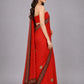 Orange Georgette Embellished Saree