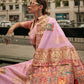 Rajwada Pink Modal Woven Saree With Unstitched Blouse For Women