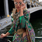 Rajwada Green Organza Woven Saree With Unstitched Blouse For Women