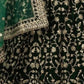 Rajwada Green Velvet Embroidered Semi-Stitched Lehenga For Women