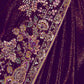 Rajwada Purple Satin Embroidered Elegant Saree For Women