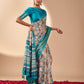 Rajwada Sea Green Silk Blend Printed Saree For Women