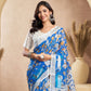 Rajwada Sky Blue Cotton Linen Zari Work Saree For Women
