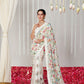 Rajwada White Georgette Printed Saree For Women
