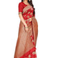 Rajwada Red Silk Blend Embellished Saree For Women