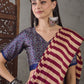 Rajwada Cream And Maroon Silk Blend Printed Elegant Saree For Women