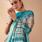 Rajwada Sea Green Silk Blend Printed Saree For Women
