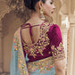 Rajwada Sea Green Georgette Embroidered Elegant Saree For Women