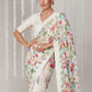 Rajwada White Georgette Printed Saree For Women