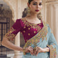 Rajwada Sea Green Georgette Embroidered Elegant Saree For Women