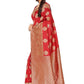 Rajwada Red Silk Blend Embellished Saree For Women