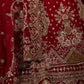 Rajwada Red Satin Embellished Semi Stitched Lehenga For Women