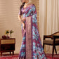 Rajwada Purple Silk Blend Printed Saree For Women