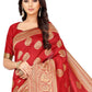 Rajwada Red Silk Blend Embellished Saree For Women