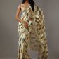Rajwada Off White Georgette Floral Print Saree For Women