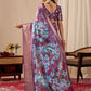 Rajwada Purple Silk Blend Printed Saree For Women
