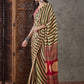 Rajwada Olive And Cream Silk Blend Printed Elegant Saree For Women