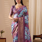 Rajwada Purple Silk Blend Printed Saree For Women